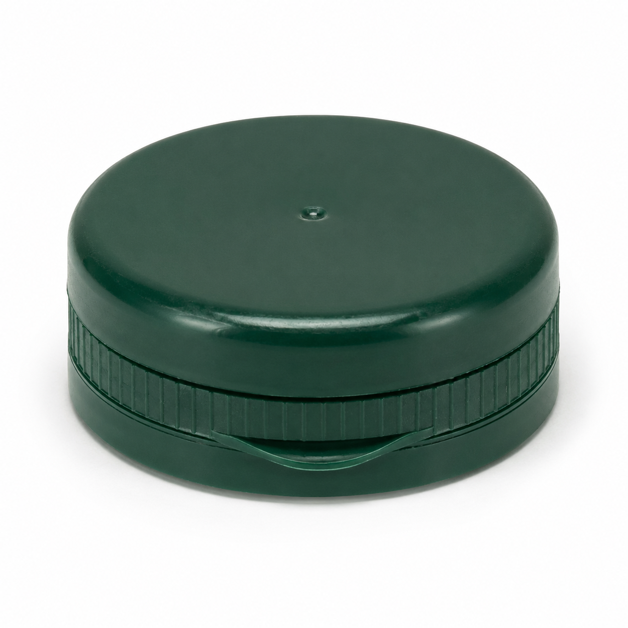 B-SAFE green round flip-top plastic cap