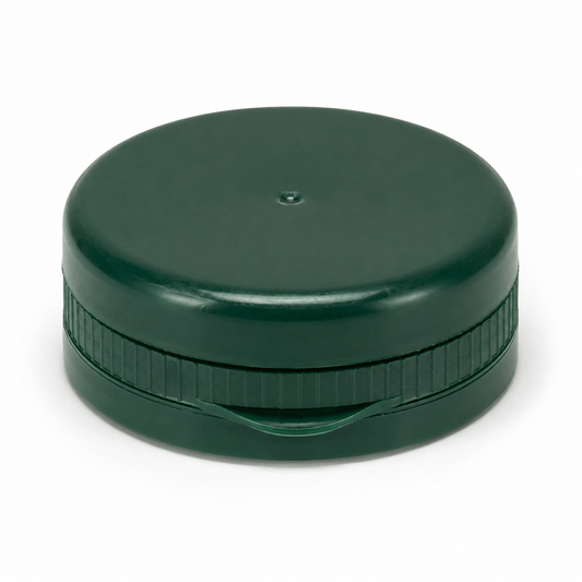 B-SAFE green round flip-top plastic cap