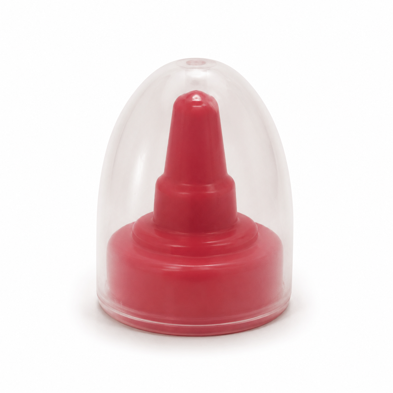 B-SAFE red nozzle cap with clear protective cover